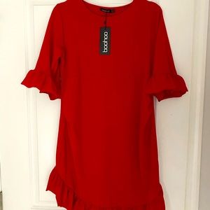 Red maternity dress (midi)